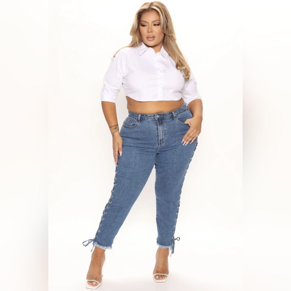 DeadStock Fashion Nova Best Lace Scenario Ankle Skinny Jeans Size 14